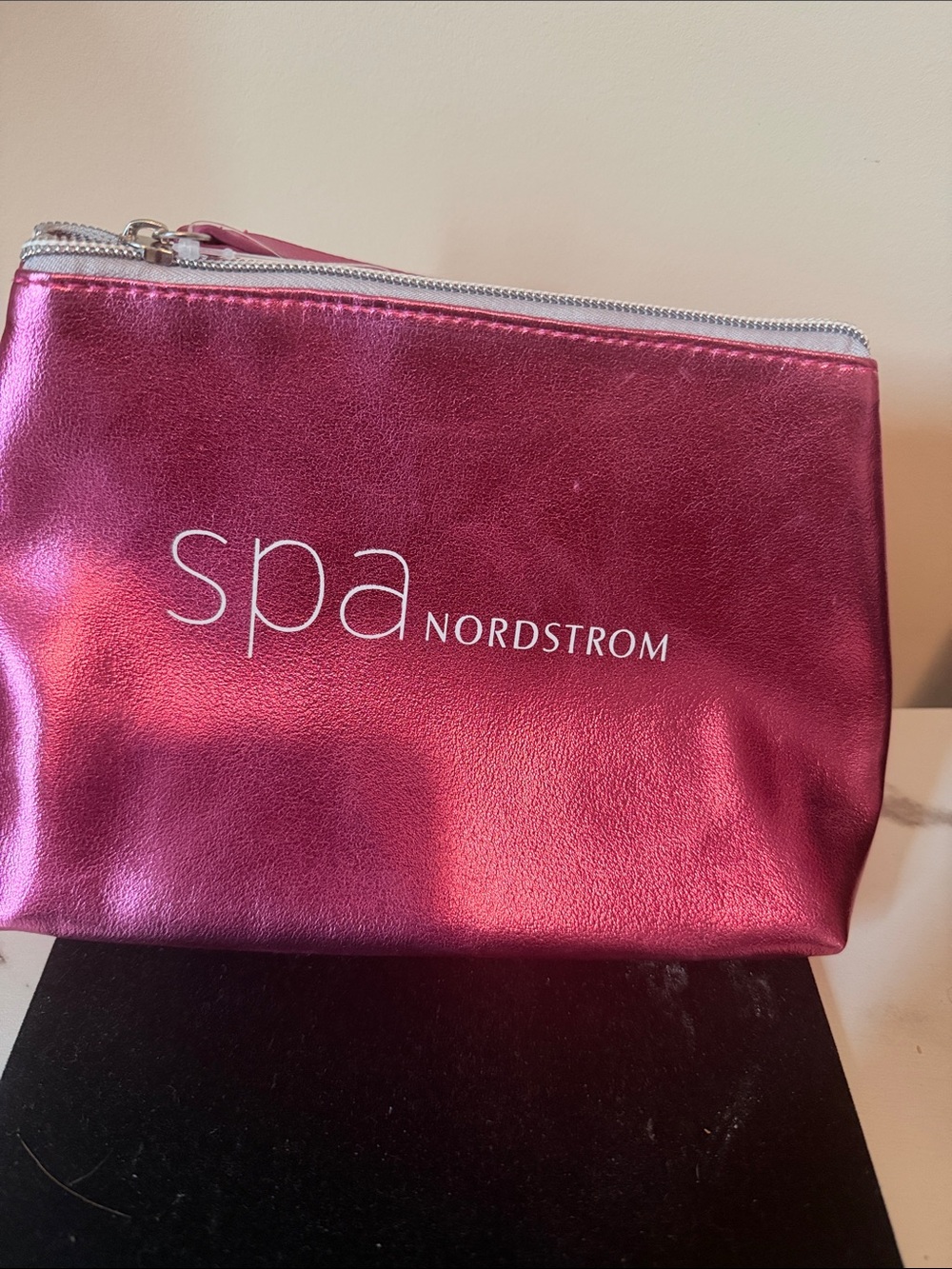 Nordstrom Spa Metallic Fuchsia Cosmetic Pouch